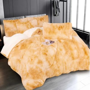  Pilota CoCoLiNo Fluffy + 2 fete de perna, matlasata, 200x230cm, Galben-Alb