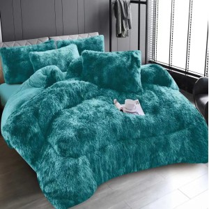  Pilota CoCoLiNo Fluffy + 2 fete de perna, matlasata, 200x230cm, Verde-Alb