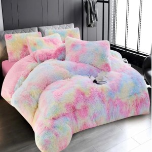  Pilota CoCoLiNo Fluffy + 2 fete de perna, matlasata, 200x230cm, Roz-Multicolor