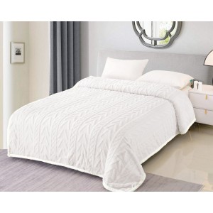 Patura CoCoLiNo tip Tricotaj cu blanita, 200x230cm, Alb