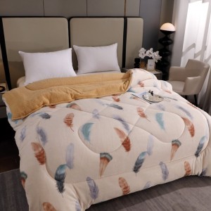  Pilota Cocolino cu Blăniță Bej Ultra Pufoasă, Matlasată, 200x230 cm – Căldură Instantă și Confort de Lux pentru Nopți Reci, Crem, pene
