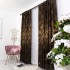  Set de 2 Draperii din Jacquard Satinat, Negru - Auriu, 1.4m latime x 2,7m inaltime, cu rejansa pt sina [8]