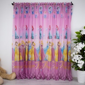 Perdea pentru copii din matase, printese, latime 5m, inaltime 232cm, cu rejansa pt bara