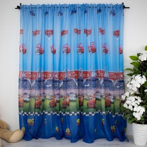 Perdea pentru copii din matase - 100cm latime  x 250 cm inaltime  ,Rejansa pt. sina , Cars