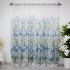 Set Perdea din Voal si Draperie Satinata imprimata, flori albastre, perdea de 3m latime x 2m inaltime, si 2 buc draperie 1m latime x 2 m inaltime, cu rejansa pt sina [10]