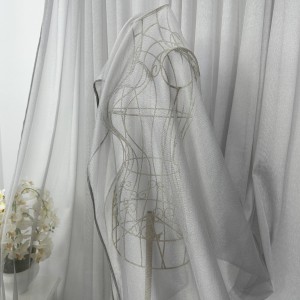 Perdea Monalisa din tulle si matase - 500cm x 232cm, rejansa pt. bara , gri argintiu