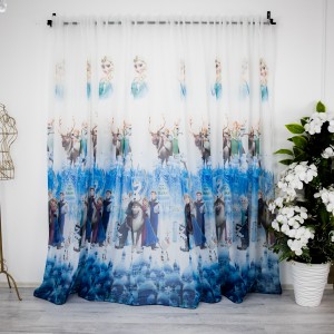 Perdea pentru copii din matase, Frozen, 5m latime x 232cm inaltime , rejansa pentru bara 