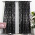 Draperie din Jacquard Satinat, 300x180cm, cu rejansa pentru sina, Negru - Argintiu [10]