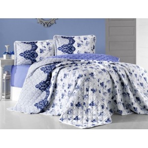 Set cuvertura de pat dublu, 3 piese, Bumbac 100%, 240x260cm, Clasy, Andora V2