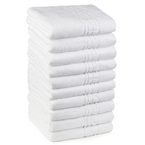 Set 10 Prosoape Din 100% Bumbac Pakistanez, Alb