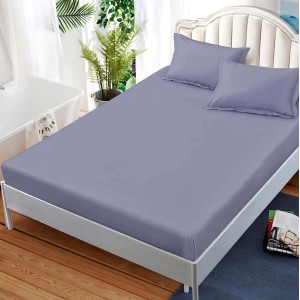 Cearsaf cu elastic, FINET, 180x200cm, 2 fete de perne 50x70cm, Gri