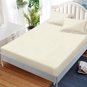 Cearsaf cu elastic, FINET, 180x200cm, 2 fete de perne 50x70cm, Crem