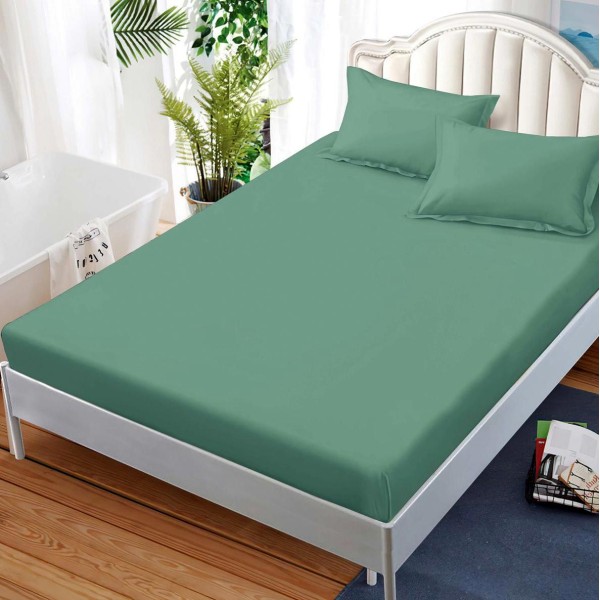 Cearsaf cu elastic, FINET, 180x200cm, 2 fete de perne 50x70cm, Verde menta [1]