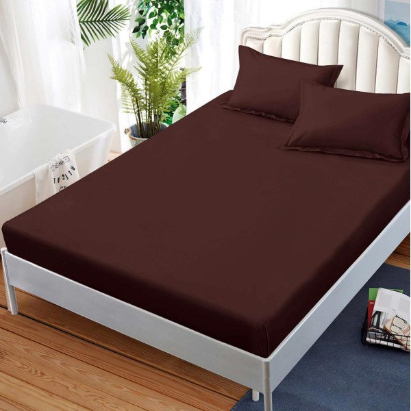 Cearsaf cu elastic, FINET, 180x200cm, 2 fete de perne 50x70cm, Maro [1]