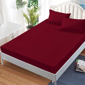 Cearsaf cu elastic, FINET, 180x200cm, 2 fete de perne 50x70cm, Grena