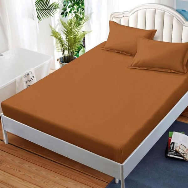 Cearsaf cu elastic, FINET, 180x200cm, 2 fete de perne 50x70cm, Maro [1]