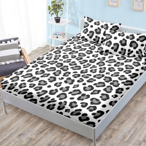 Cearsaf cu elastic, FINET, 180x200cm, 2 fete de perne 50x70cm, Gri, animal print
