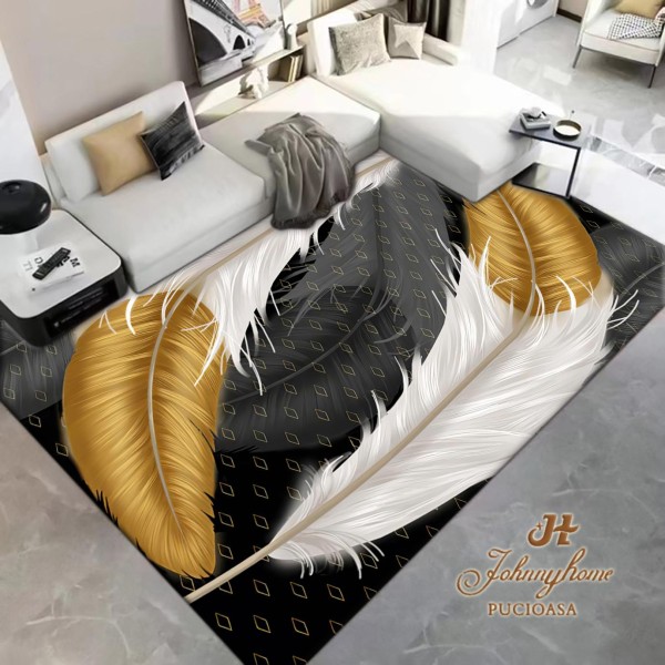 Covor 150x230cm pentru Dormitor si Living, Negru - Alb [1]