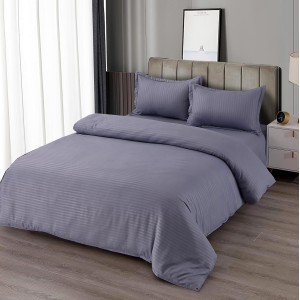 Lenjerie HoReCa, pat dublu, Damasc Finetat Deluxe, 4 piese, Gri