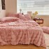 Lenjerie pat dublu, ExtraPufoasa, din Blanita artificiala de Iepure, 4 piese, Roz Pudra [3]