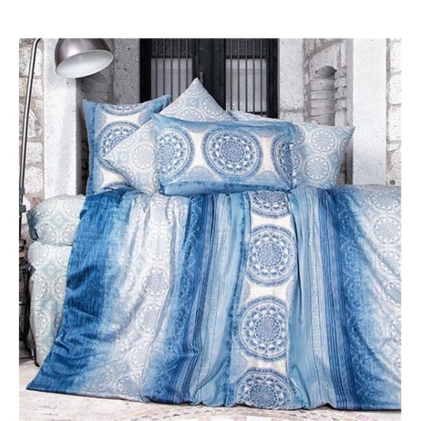 Lenjerie de pat matrimonial, 4 piese, Bumbac 100% Satin Deluxe Colorado V1 [1]