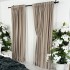 Set 2 draperii din Catifea Plisata cu opacitate ridicata, Bej nisipiu, 2m latime x 232cm inaltime, cu rejansa pentru bara [2]
