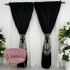 Set 2 Draperii  Elite, tip panou 3 metri latime x 232cm inaltime , Rejansa pt bara ,Negru cu Auriu [6]