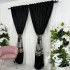 Set 2 Draperii  Elite, tip panou 3 metri latime x 232cm inaltime , Rejansa pt bara ,Negru cu Auriu [7]