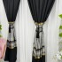 Set 2 Draperii  Elite, tip panou 3 metri latime x 232cm inaltime , Rejansa pt bara ,Negru cu Auriu [8]