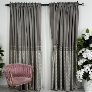 Set 2 Draperii Elite, tip panou 300cm latime x 232cm inaltime , Rejansa pt. bara , Gri