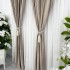 Set 2 draperii din Catifea Plisata cu opacitate ridicata, Bej nisipiu, 2m latime x 232cm inaltime, cu rejansa pentru bara [6]