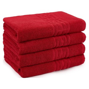 Set 4 Prosoape din 100% Bumbac Pakistanez, Rosu