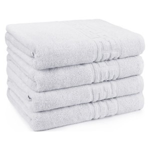 Set 4 Prosoape din 100% Bumbac Pakistanez, Alb