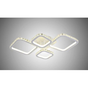 Lustra LED RFAN, Model R9010/2+2, Cu Telecomanda, 3 Tipuri De Lumina, Intensitate Reglabila, 152W, Alb