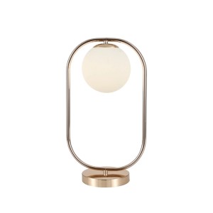 Veioza RFAN, Cu Abajur, 1 X E27, Inaltime 45 Cm, Auriu/Alb