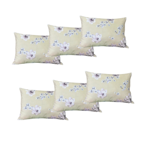 Set 6 perne dreptunghiulare 50x70cm Emboss (4+2 GRATIS), Fabricate in Romania, model cu flori, crem galbui
