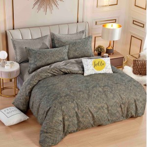 Lenjerie pat dublu,  FINET, 6 piese, Jojo Home, Maroniu, model floral