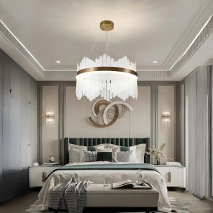 Candelabru LED RFAN, Model H2126/400, Textura Cristal, Metal, 100W, Auriu