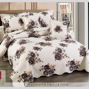 Cuvertură Pat Dublu, 5 Piese, Bumbac 100% Imprimat – Calitate Premium, Exact ca în Poză, cu Imprimeu Durabil, Crem, Gri, flori Cuvertură Pat Dublu, 5 Piese, Bumbac 100% Imprimat – Calitate Premium, Exact ca în Poză, cu Imprimeu Durabil, Crem, Gri, flori