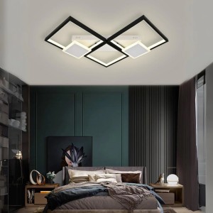 Lustra LED RFAN, Model R9059/S2, Cu Telecomanda, 3 Tipuri De Lumina, Intensitate Reglabila, 120W, Alb/Negru