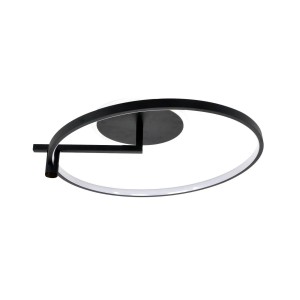 Lustra LED RFAN, Model JX60017-1, Cu Telecomanda, 3 Tipuri De Lumina, Intensitate Reglabila, 55W, Negru