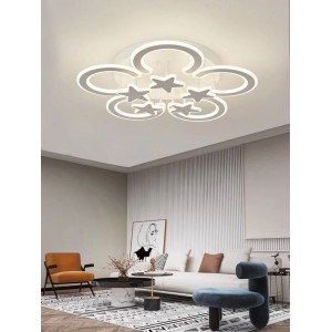 Lustra LED RFAN, Model M255/5+5, Cu Telecomanda, 3 Tipuri De Lumina, Intensitate Reglabila, 200W, Alb