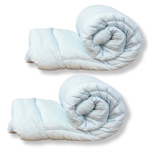 Set 2 Pilote 200x220cm, Fabricate in Romania, 400g/mp, bleu, dungi