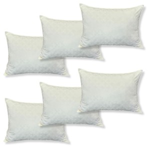 Set 6 perne dreptunghiulare 50x70cm Emboss (4+2 GRATIS), Fabricate in Romania, model cu patratele, crem
