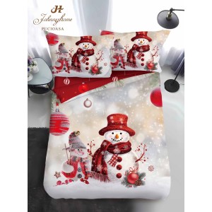 Lenjerie pat 1 PERSOANA, BUMBAC FINET, 4 piese, Identică cu Poza, Craciun, Gri, Bej, degrade, om de zapada Lenjerie pat 1 PERSOANA, BUMBAC FINET, 4 piese, Identică cu Poza, Craciun, Gri, Bej, degrade, om de zapada