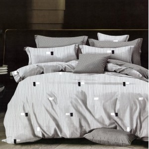 Lenjerie pat dublu,  FINET, 6 piese, Gri