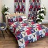 Set Lenjerie Pat Dublu Crăciun 4 Piese + 2 Draperii 150x235cm din Bumbac Ranforsat – Confort și Eleganță, Fabricat în România, Crem, Albastru, Roșu, reni, patratele [4]