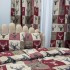 Set Lenjerie Pat Dublu Crăciun 4 Piese + 2 Draperii 150x235cm din Bumbac Ranforsat – Confort și Eleganță, Fabricat în România, Roșu, Bej, pătrățele, reni [5]