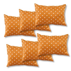 Set 6 perne dreptunghiulare 50x70cm Emboss (4+2 GRATIS), Fabricate in Romania, model cu buline, portocaliu