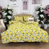 Lenjerie de Pat Dublu, Bumbac Ranforce, 6 piese, Croită cu Grija in Atelierul Cumparamisim - Lux Suprem, Rafinament Desăvârșit, Confort Regal, Alb, Galben, Verde, lămâi si flori [2]